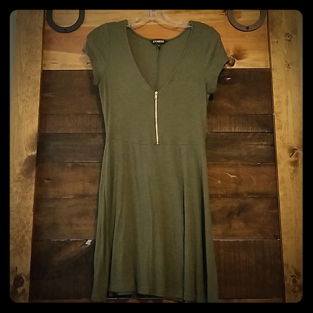 Olive green Express dress